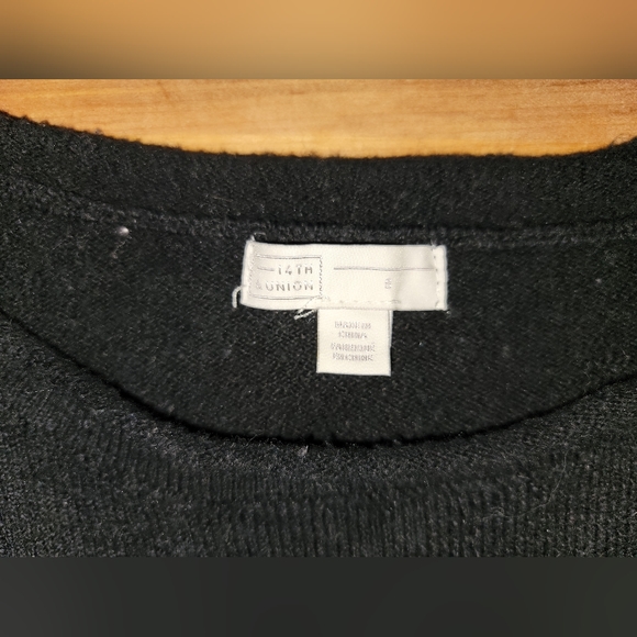 14th & Union Womens Crew Neck Balloon Sleeve Sweater Drop Banded Knit Cotton, S - Picture 6 of 9